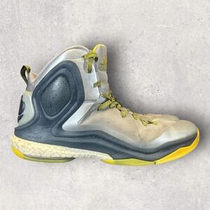 Adidas Derrick Rose 5 Boost Basketball Shoes C76491 Silver/Yellow Men's 12
